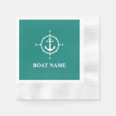 Ihr Bootsname Compass Anchor Cocktail Serviette (Vorderseite)