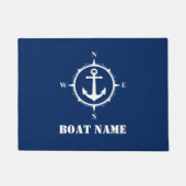 Ihr Bootsname Compass Anchor Navy Blue Fußmatte (Vorderseite)