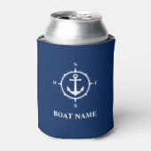 Ihr Bootsname Compass Anchor Navy kann kühlen Dosenkühler (Kanne Vorderseite)