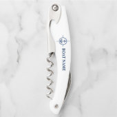 Ihr Bootsname Compass Anker auf Weiß Kellnermesser (Vorderseite)