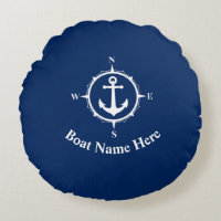 Ihr Bootsname mit Compass Anchor Navy Blue