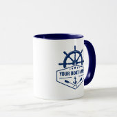 Ihr Bootsname Name Nautical Anchor Oars Helm 2 Ton Tasse (VorderseiteRechts)