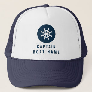Ihr Bootsname Name Nautical Ships Wheel Helm Truckerkappe