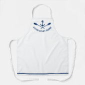 Ihr Bootsname Nautical Anchor Crossed Oars Rope Schürze (Vorderseite)