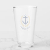 Ihr Bootsname Nautical Anchor Gold Laurel Star Glas (Rückseite)