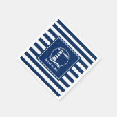 Ihr Bootsname Nautical Classic Lighthouse Striped Serviette (Ecke)