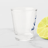 Ihr Bootsname Navy Blue Anchor Schnapsglas (Links)