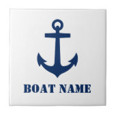 Ihr Bootsname oder Familienname Anker Navy Blue Fliese (Vorderseite)