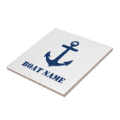 Ihr Bootsname oder Familienname Anker Navy Blue Fliese (Seite)