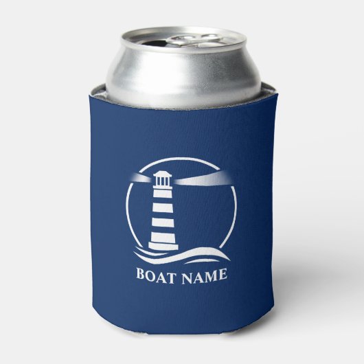 Ihr Bootsname oder Text Nautical Classic Leuchttur Dosenkühler (Kanne Vorderseite)