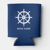 Ihr Bootsname oder Text Nautical Schiffsrad Steuer Dosenkühler (Vorderseite)