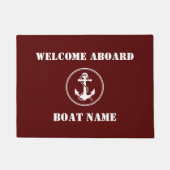 Ihr Bootsname Rope & Anc Deep Red Willkommen an Bo Fußmatte (Vorderseite)