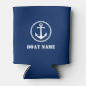 Ihr Bootsname Sea Anchor Navy Blue Dosenkühler (Vorderseite)