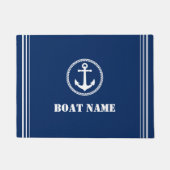 Ihr Bootsname Sea Anchor Navy Blue Einfahrt Fußmatte (Vorderseite)