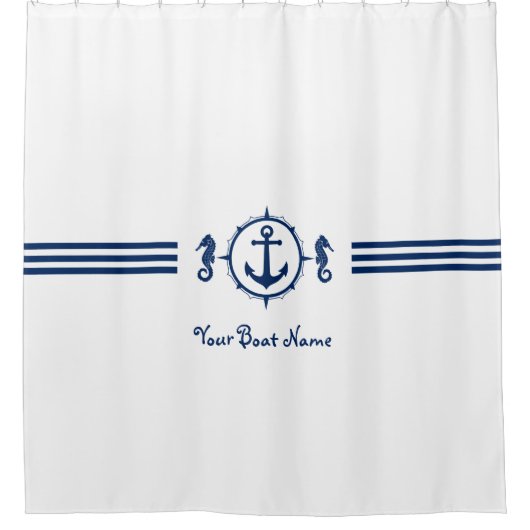 Ihr Bootsname Seepferd Ankerdusche Vorhang sh0a (Vorderseite)