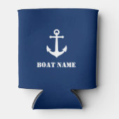 Ihr Bootsname Vintager Anker Navy Blue Dosenkühler (Vorderseite)