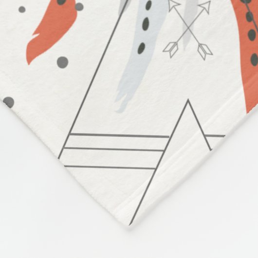 Ihr Boys Name Room Indian Feather Headdress Tepe Fleecedecke (Ecke)