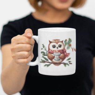 Ihr braucht Kaffee zum Winter-Thema Waldvogel Zweifarbige Tasse