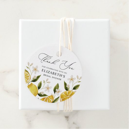 Ihr Brautparty aus gelbem Zitrusfrüchte Geschenkanhänger (Beispiel)