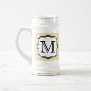 Ihr Brief. Benutzerdefiniertes Monogramm. Beige Po Bierglas