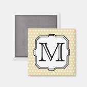 Ihr Brief. Benutzerdefiniertes Monogramm. Beige Po Magnet (Vorderseite/Rückseite)