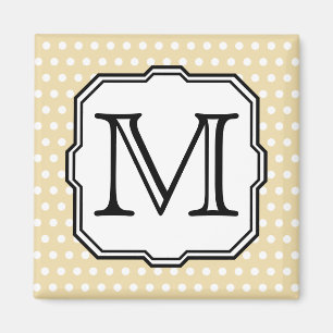 Ihr Brief. Benutzerdefiniertes Monogramm. Beige Po Magnet