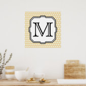Ihr Brief. Benutzerdefiniertes Monogramm. Beige Po Poster (Küche)
