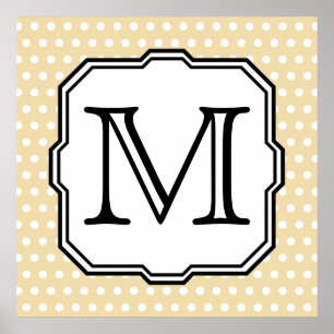 Ihr Brief. Benutzerdefiniertes Monogramm. Beige Po Poster