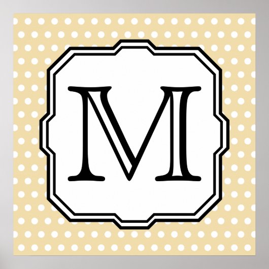 Ihr Brief. Benutzerdefiniertes Monogramm. Beige Po Poster (Vorne)