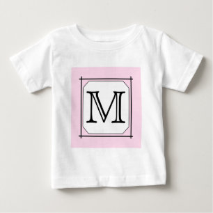 Ihr Brief. Benutzerdefiniertes Monogramm. Schwarz- Baby T-shirt