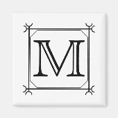 Ihr Brief. Benutzerdefiniertes Monogramm. Schwarz  Magnet (Vorne)