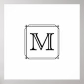 Ihr Brief. Benutzerdefiniertes Monogramm. Schwarz  Poster (Vorne)