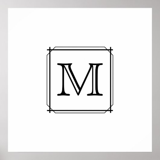 Ihr Brief. Benutzerdefiniertes Monogramm. Schwarz Poster (Vorne)