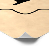 Ihr Brief. Benutzerdefiniertes Monogramm. Schwarz  Poster (Ecke)