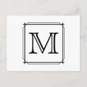 Ihr Brief. Benutzerdefiniertes Monogramm. Schwarz  Postkarte (Vorderseite)