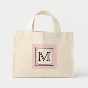 Ihr Brief. Benutzerdefiniertes Monogramm Schwarz-w Mini Stoffbeutel
