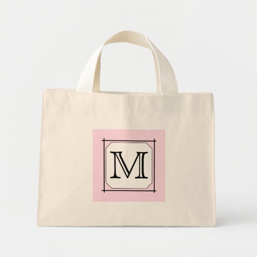 Ihr Brief. Benutzerdefiniertes Monogramm Schwarz-w Mini Stoffbeutel (Vorne)