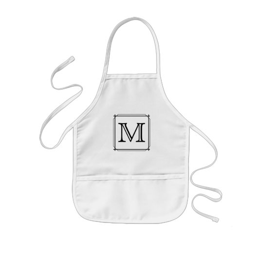 Ihr Brief. Benutzerdefiniertes MonogrammSchwarz un Kinderschürze (Vorne)
