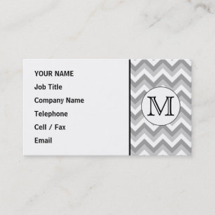 Ihr Brief. Grau Zigzag Muster Monogramm. Visitenkarte
