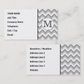 Ihr Brief. Grau Zigzag Muster Monogramm. Visitenkarte (Vorne/Hinten)