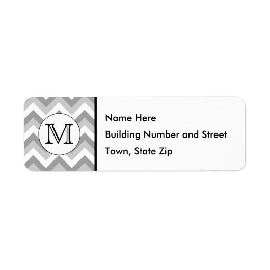 Ihr Brief. Gray Zigzag Muster Monogram. (Vorne)