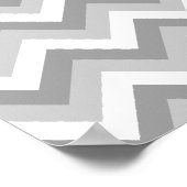 Ihr Brief. Gray Zigzag Muster Monogram. Poster (Ecke)