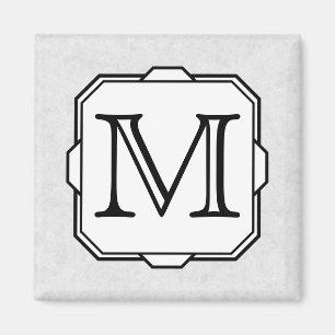 Ihr Brief. Kundenspezifisches Monogramm. Grau, Magnet