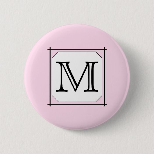 Ihr Brief. Kundenspezifisches Monogramm. Rosa Button (Vorderseite)