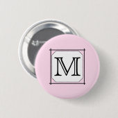Ihr Brief. Kundenspezifisches Monogramm. Rosa Button (Vorne & Hinten)