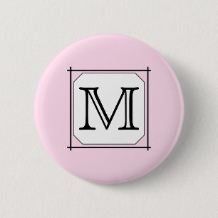 Ihr Brief. Kundenspezifisches Monogramm. Rosa Button