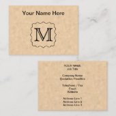 Ihr Brief. Kundenspezifisches Monogramm. Schwarzes Visitenkarte (Vorne/Hinten)