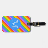 Ihr Brief, Regenbogen Stripes Monogramm Gepäckanhänger (Vorderseite horizontal)