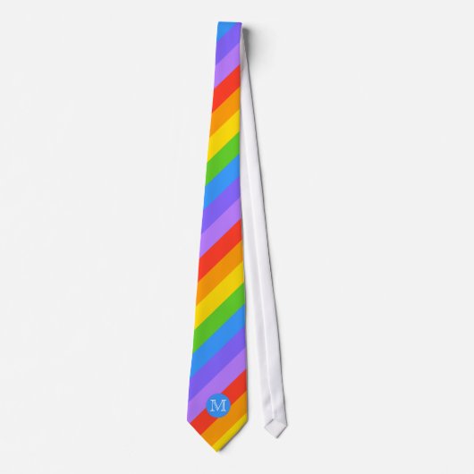 Ihr Brief, Regenbogen Stripes Monogramm Krawatte (Vorderseite)