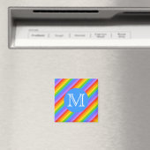 Ihr Brief, Regenbogenstreifen Monogramm. Magnet (In Situ (Geschirrspüler))